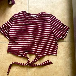 Romwe Striped Crop Top